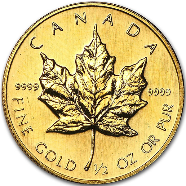 2021 1/2 oz Canada Maple Leaf .9999 Gold Coin BU